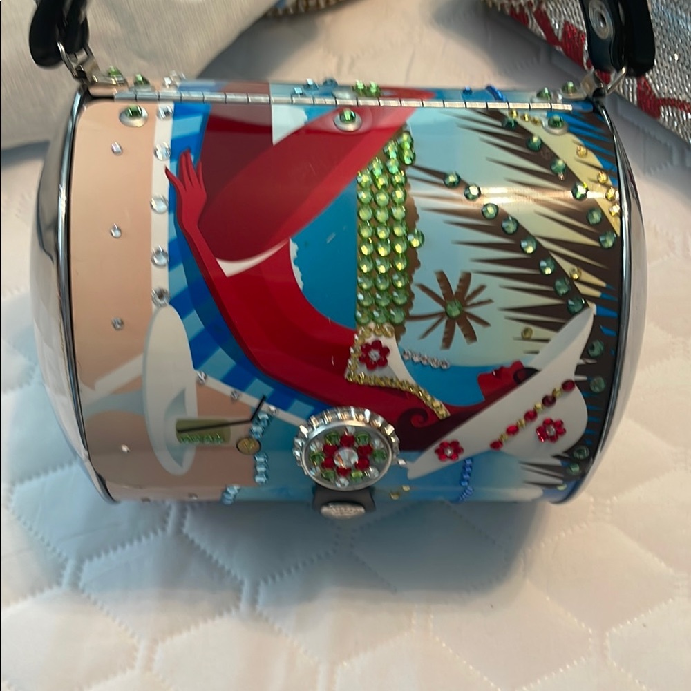 Little Earth Red and Blue Clutch with Tropical Design